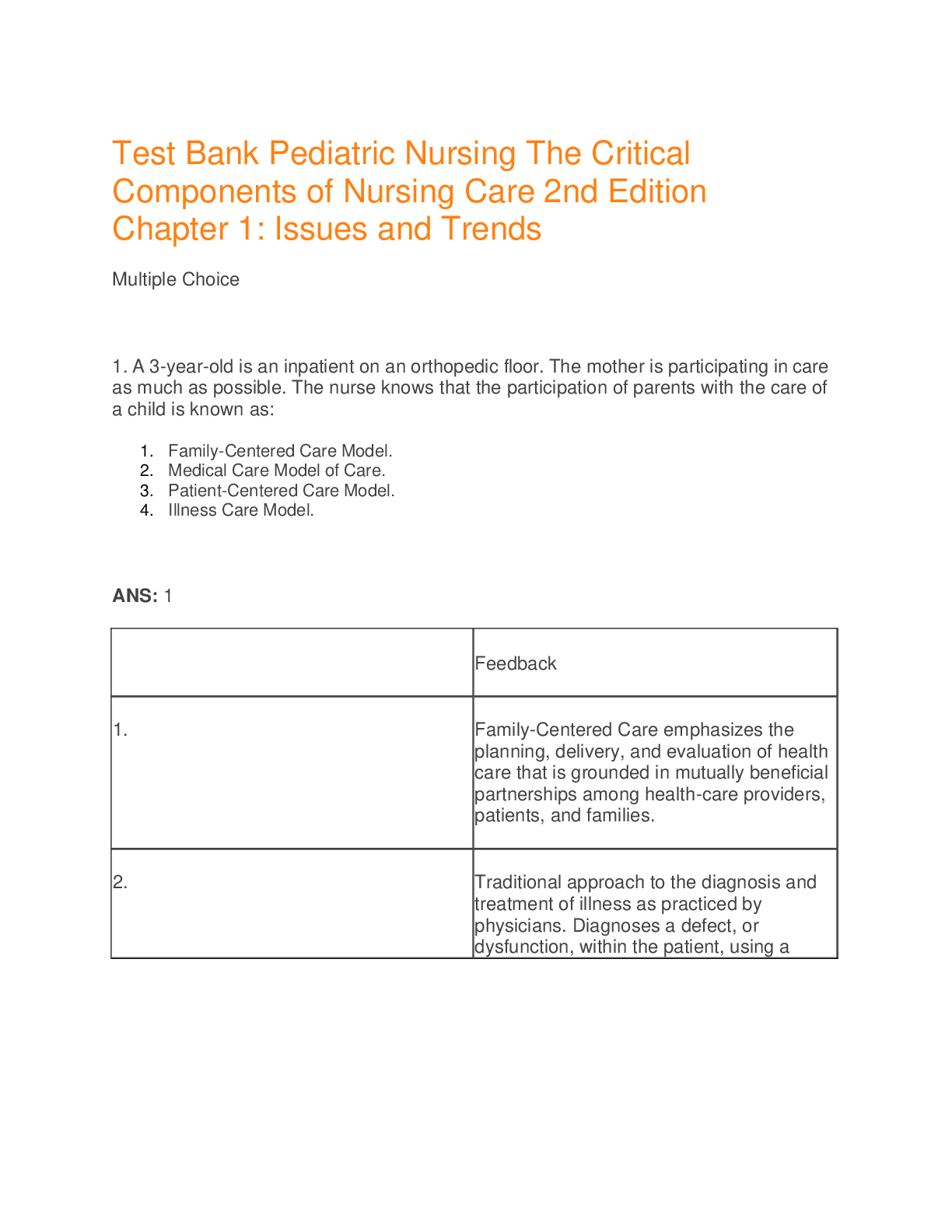 Preview image for Test Bank Pediatric Nursing The Critical Components of Nursing Care 2nd Edition